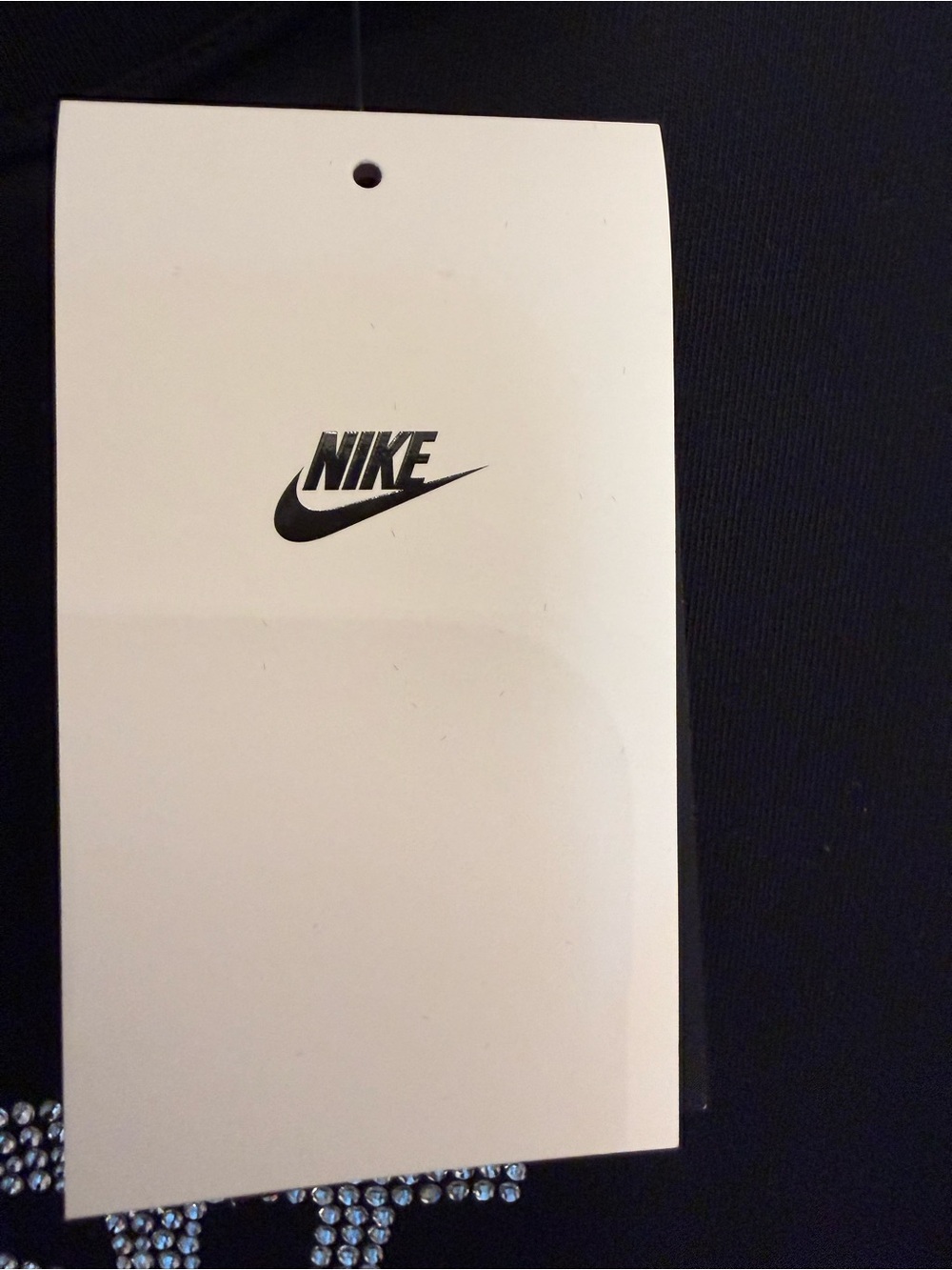 Nike Sportswear Black Glam Rhinestone "Just Do It" Script Small-Oversized Cotton - Picture 14 of 15